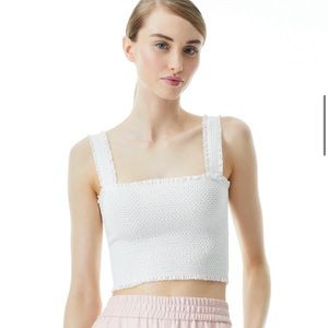 ALICE AND OLIVIA White Crop Top
